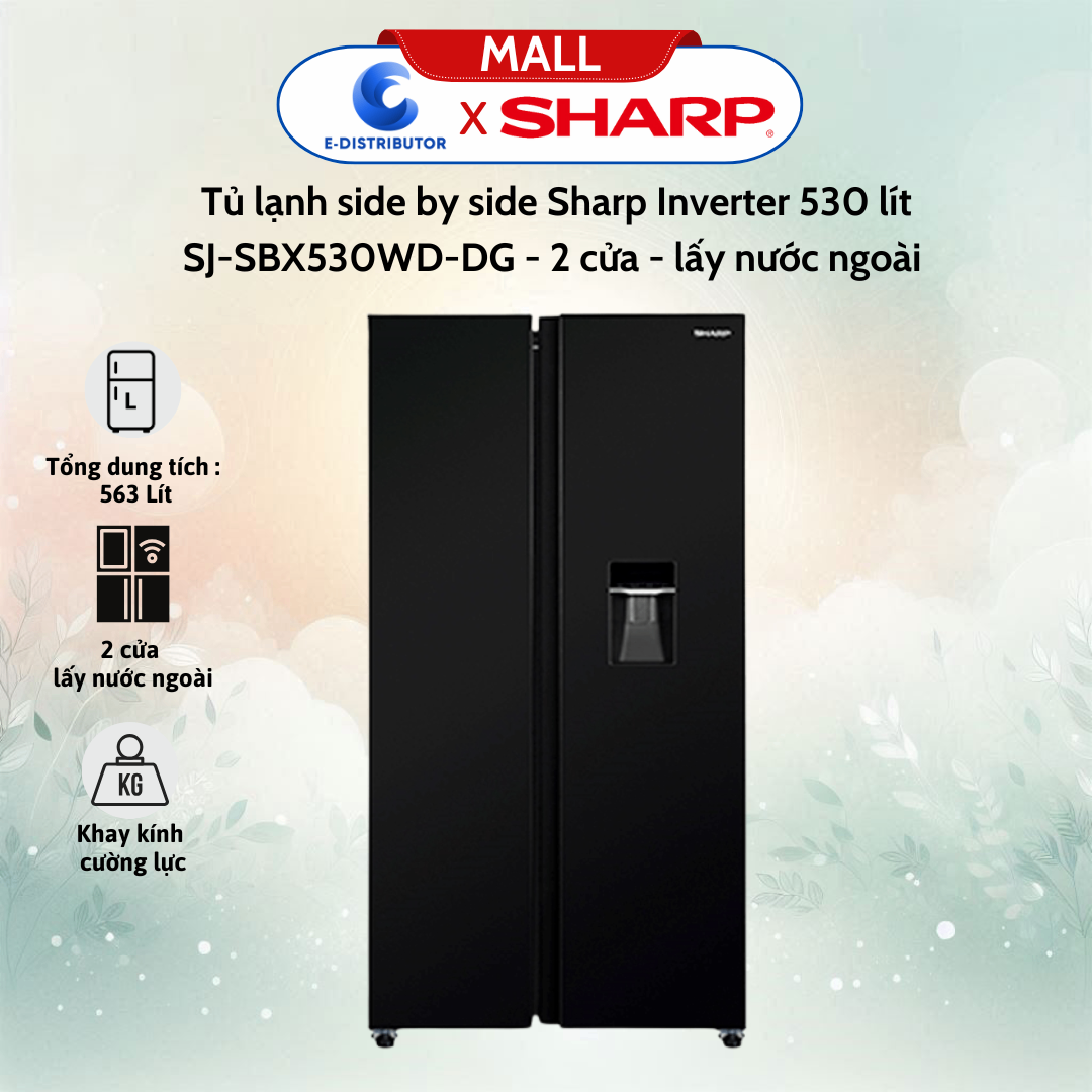 Tủ lạnh side by side Sharp SJ-SBX530WD-DG Inverter 530 lít