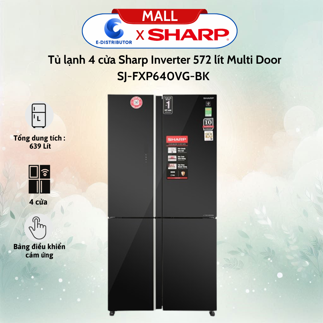 Tủ lạnh 4 cửa Sharp SJ-FXP640VG-BK Inverter 572 lít Multi Door