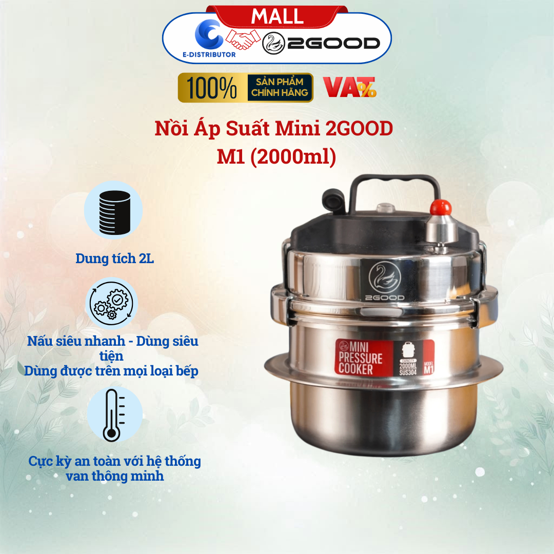 Nồi Áp Suất Mini 2GOOD M1 (2000ml) (không điện)