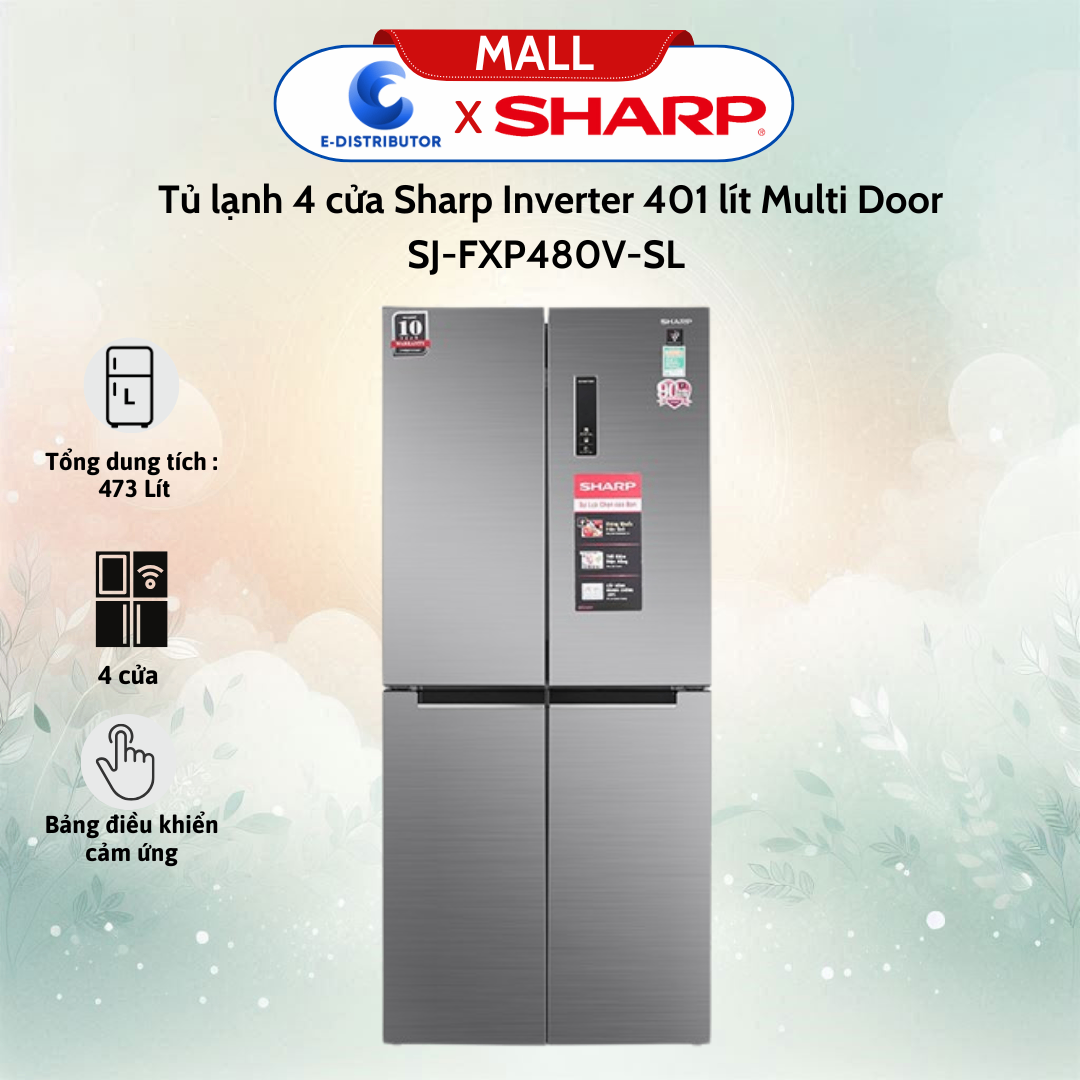 Tủ lạnh 4 cửa Sharp SJ-FXP480V-SL Inverter 401 lít Multi Door