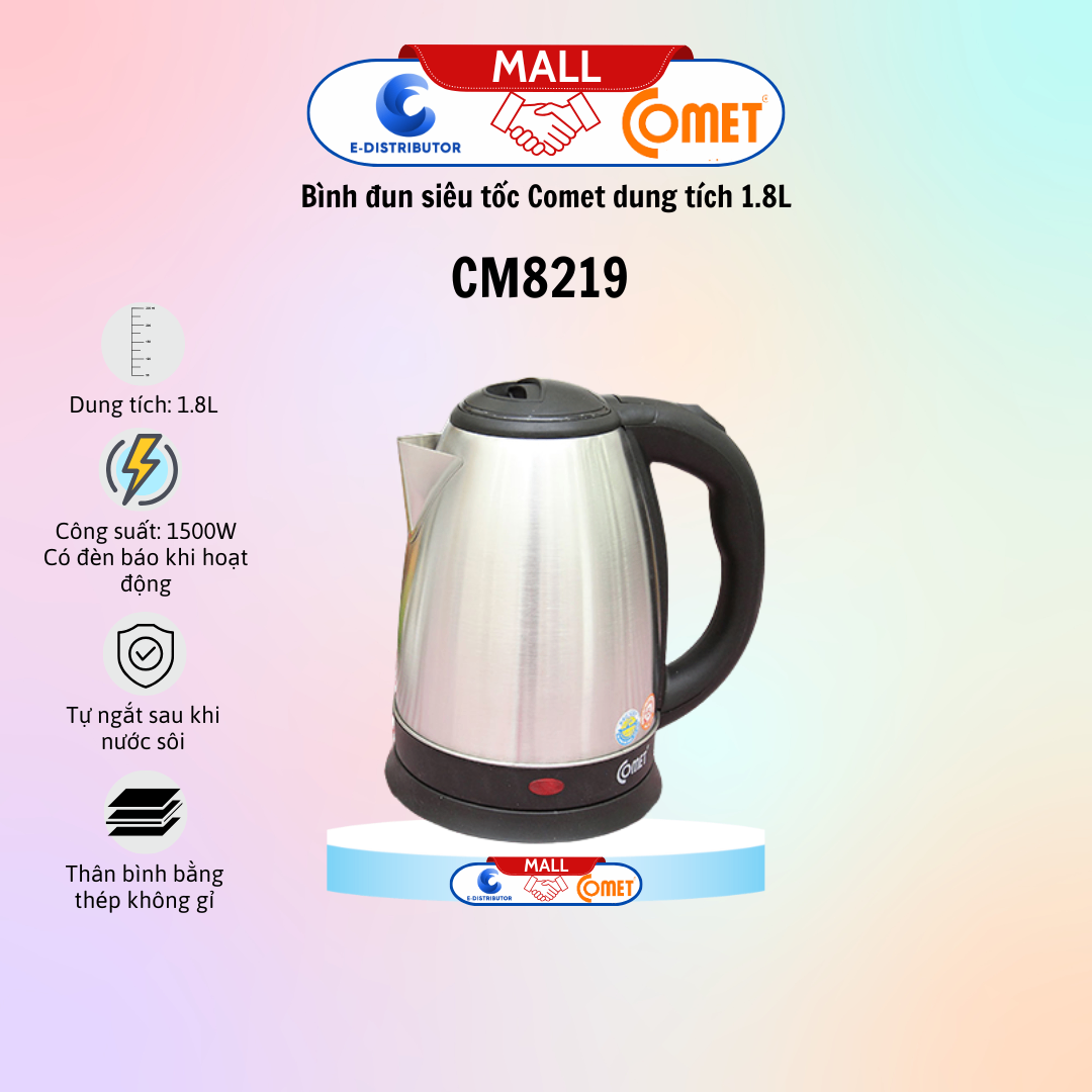 Bình đun siêu tốc hiệu COMET CM8219 (1.8L)