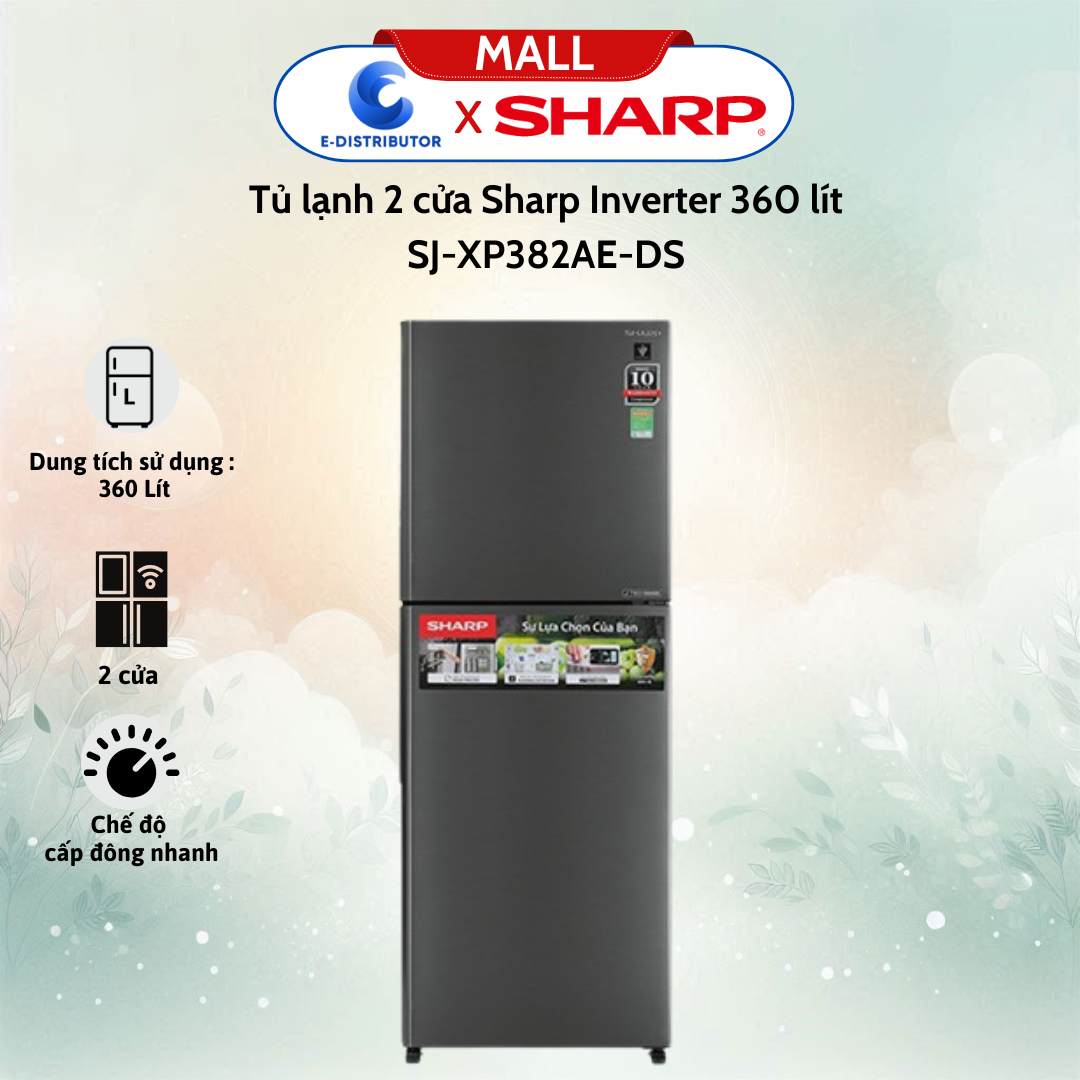 Tủ lạnh 2 cửa Sharp SJ-XP382AE-DS Inverter 360 lít