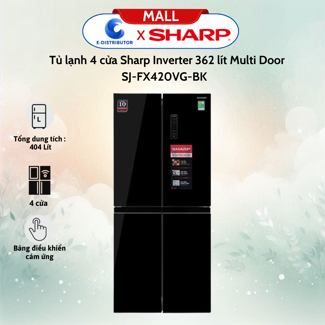Tủ lạnh 4 cửa Sharp SJ-FX420VG-BK Inverter 362 lít Multi Door