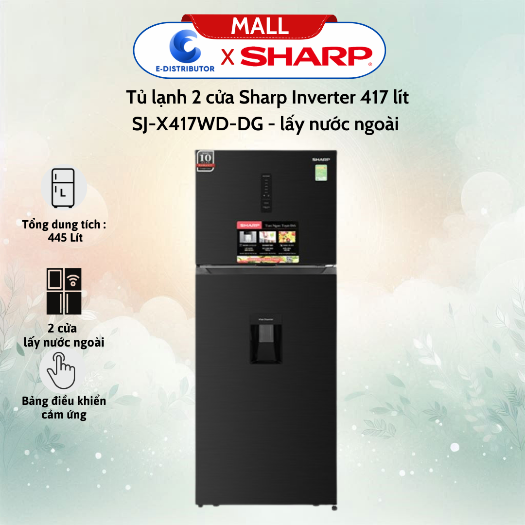 Tủ lạnh 2 cửa Sharp SJ-X417WD-DG Inverter 417 lít