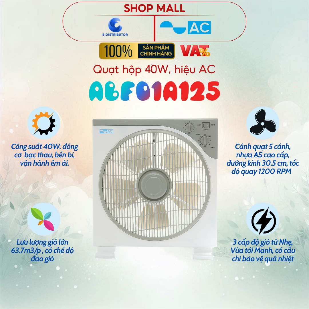 Quạt hộp, 40W, hiệu AC, ABF01A125
