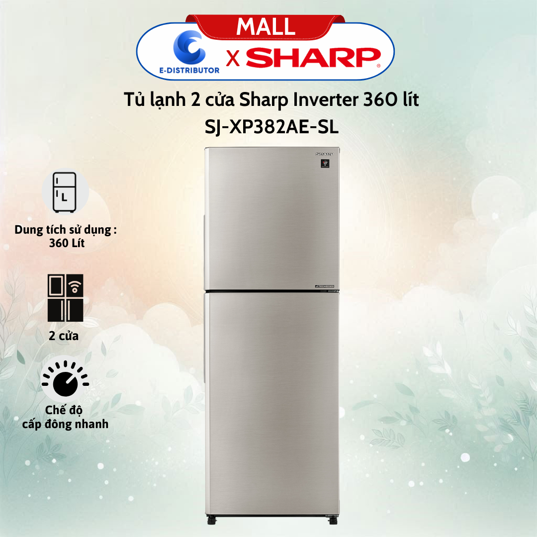 Tủ lạnh 2 cửa Sharp SJ-XP382AE-SL Inverter 360 lít