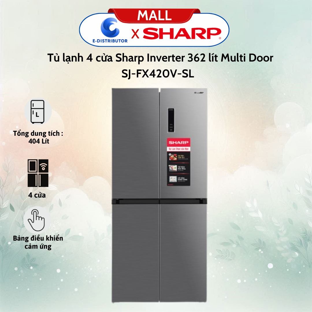 Tủ lạnh 4 cửa Sharp SJ-FX420V-SL Inverter 362 lít Multi Door