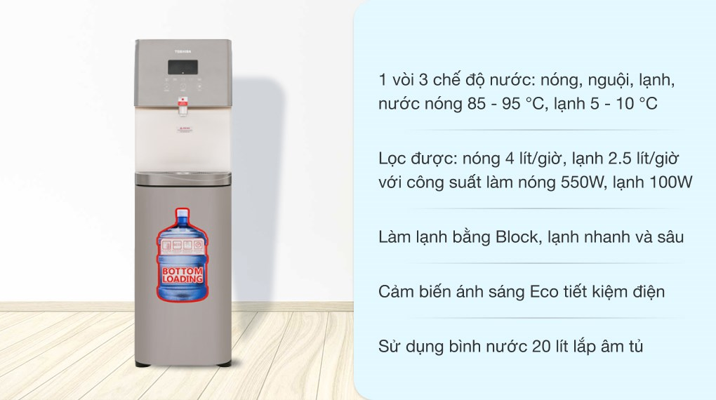 Cây nước nóng lạnh Toshiba RWF-W1830UVBV(T) 650W