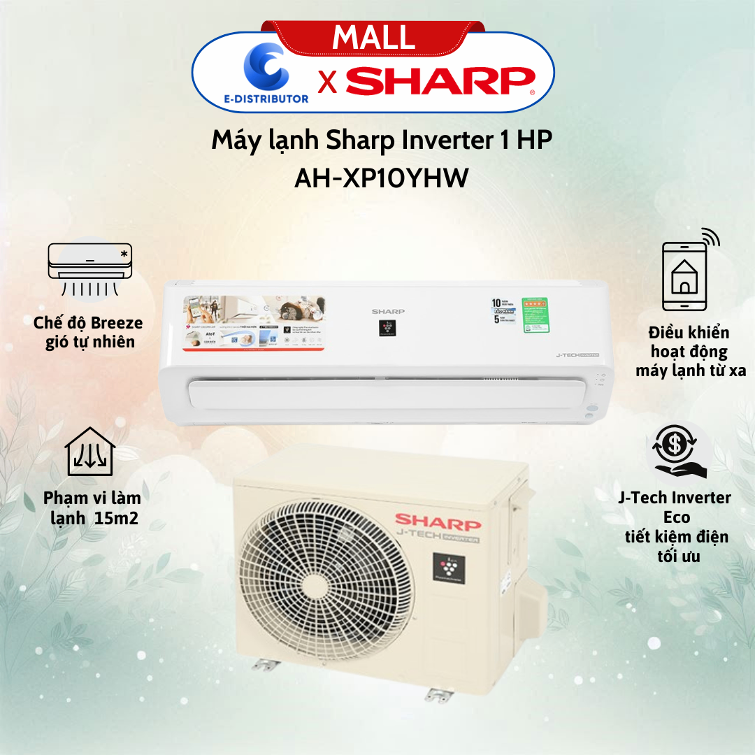 Máy lạnh Sharp AH-XP10YHW Inverter 1 HP