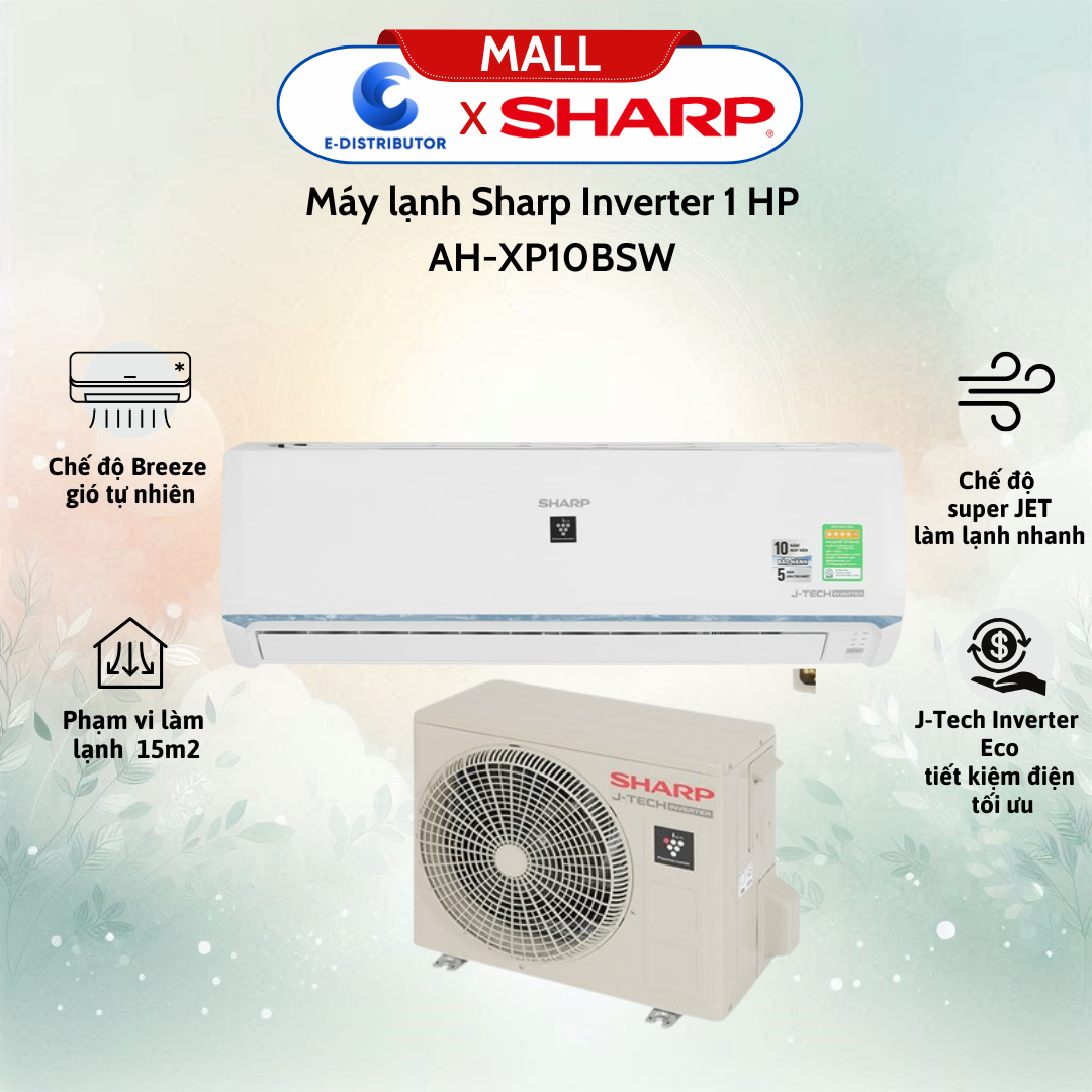 Máy lạnh Sharp AH-XP10BSW Inverter 1 HP
