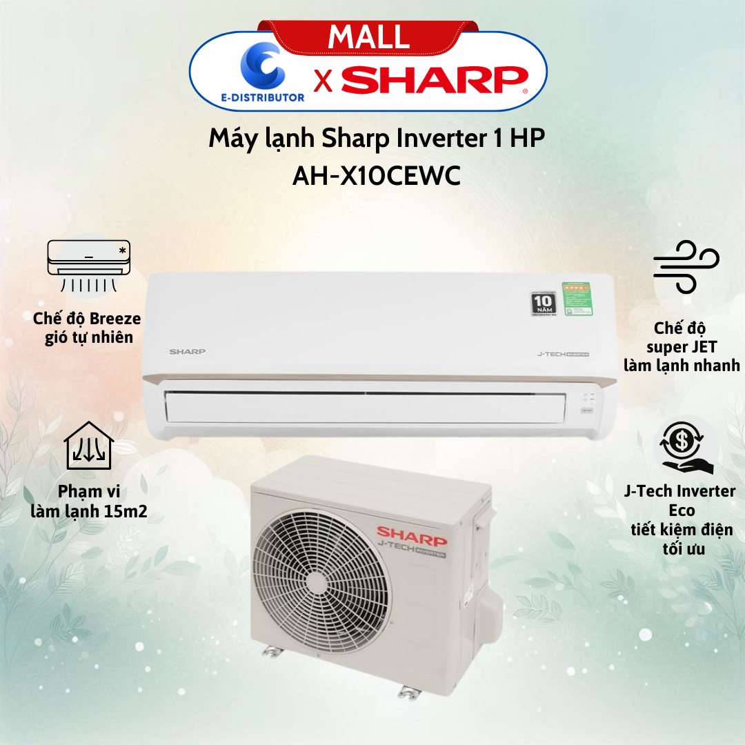 Máy lạnh Sharp AH-X10CEWC Inverter 1 HP