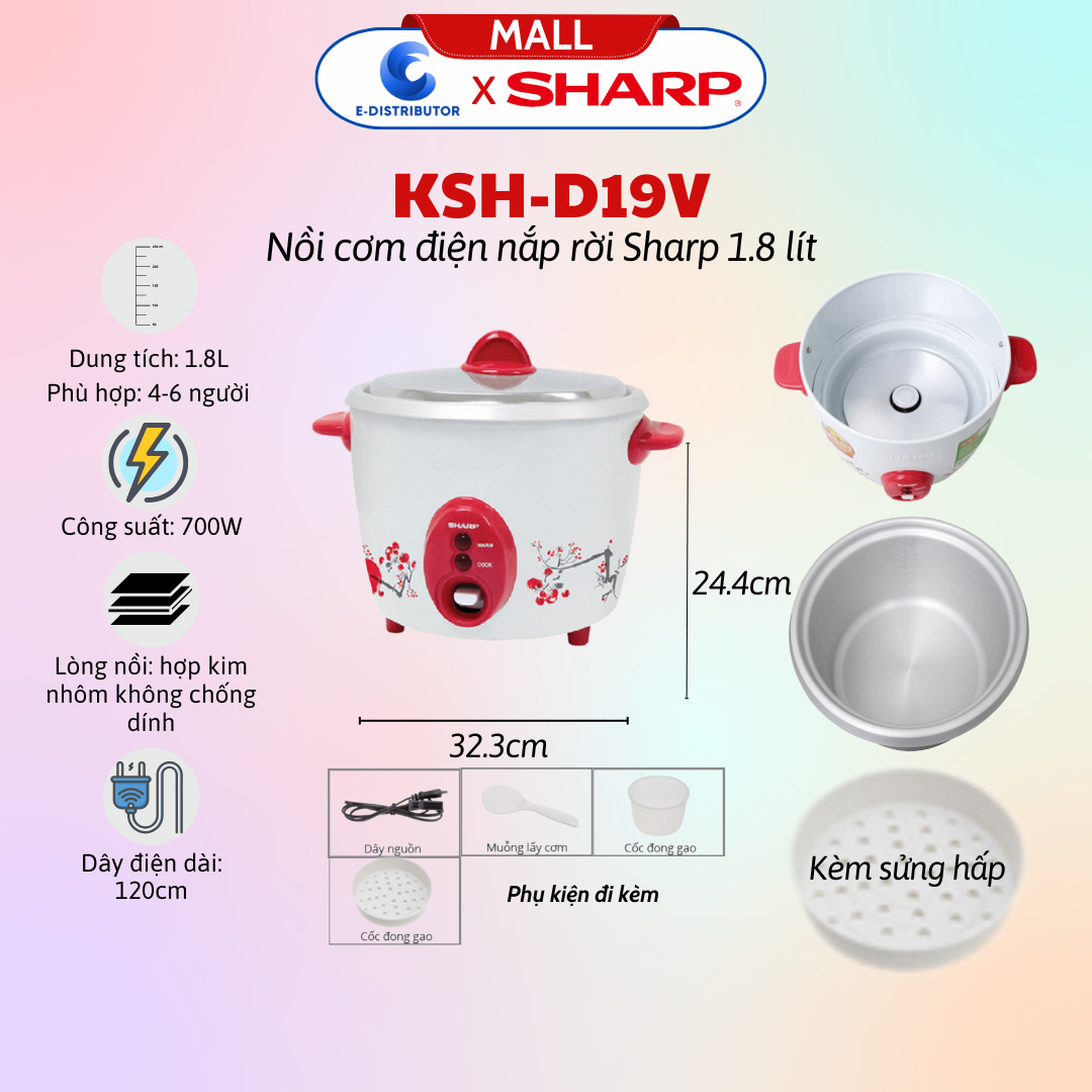 Nồi cơm điện Sharp KSH-D19V
