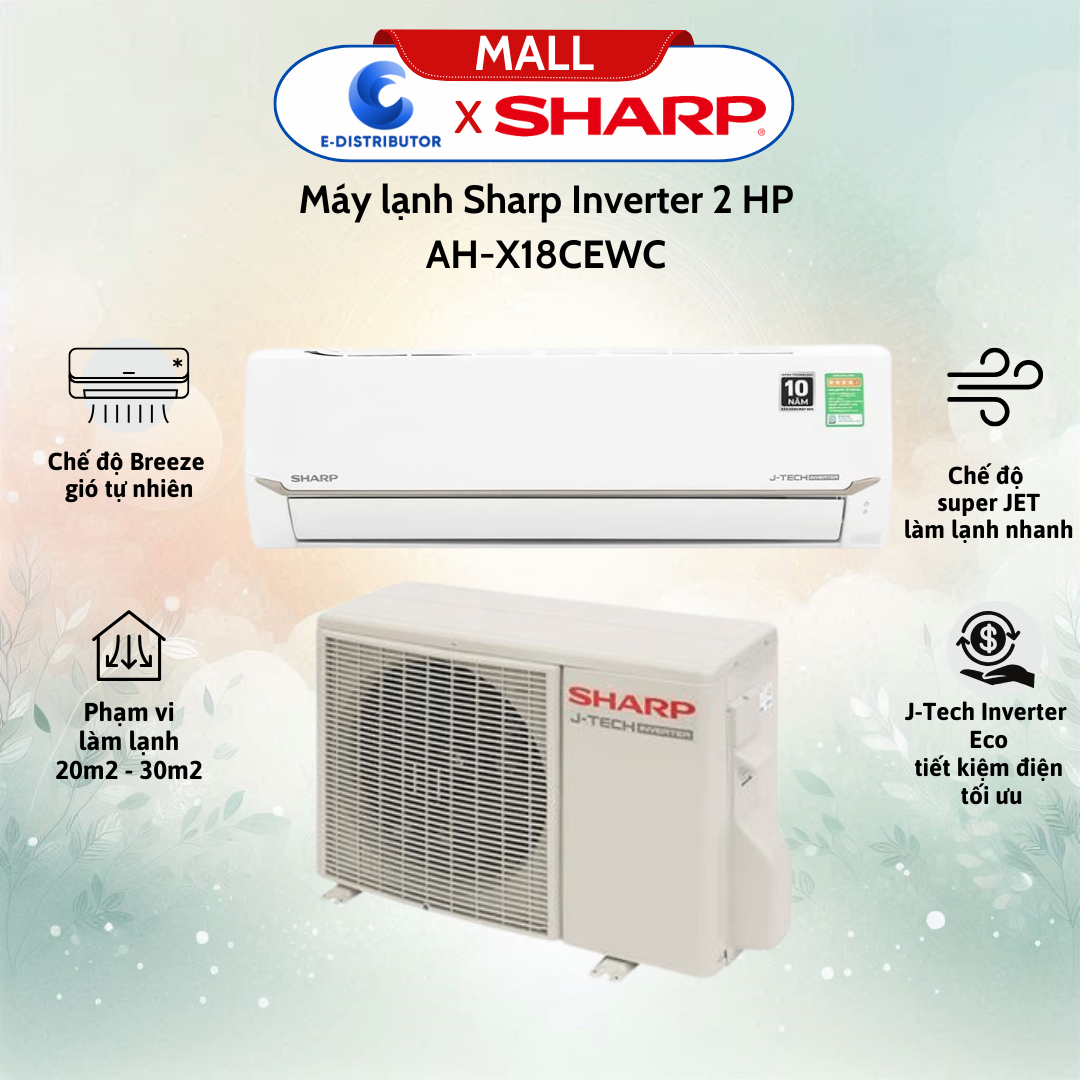 Máy lạnh Sharp AH-X18CEWC Inverter 2 HP