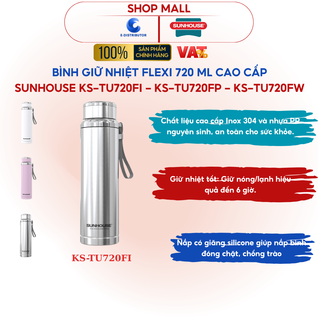 Bình giữ nhiệt Flexi Sunhouse 720 ml Sunhouse KS-TU720FI