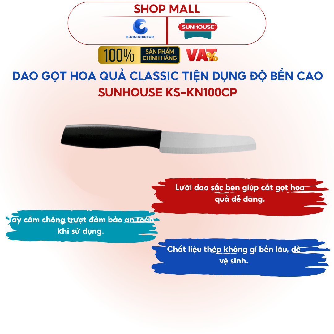 Dao gọt hoa quả Classic Sunhouse KS-KN100CP