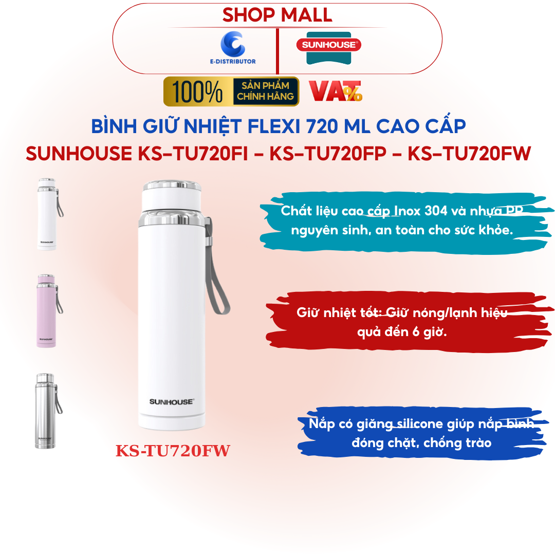 Bình giữ nhiệt Flexi Sunhouse 720 ml Sunhouse KS-TU720FW