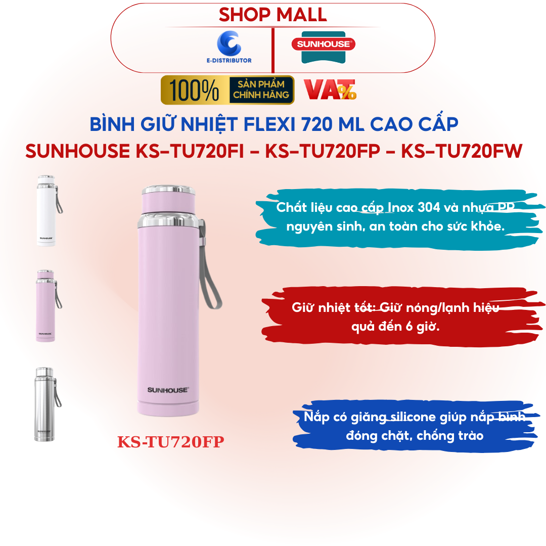 Bình giữ nhiệt Flexi 720 ml Sunhouse KS-TU720FP
