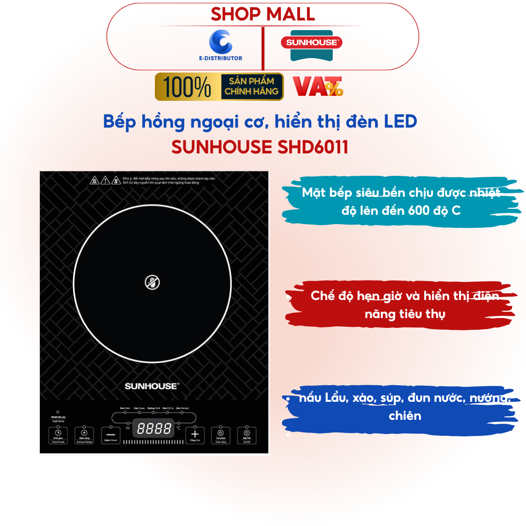 Bếp hồng ngoại cơ Sunhouse SHD6011