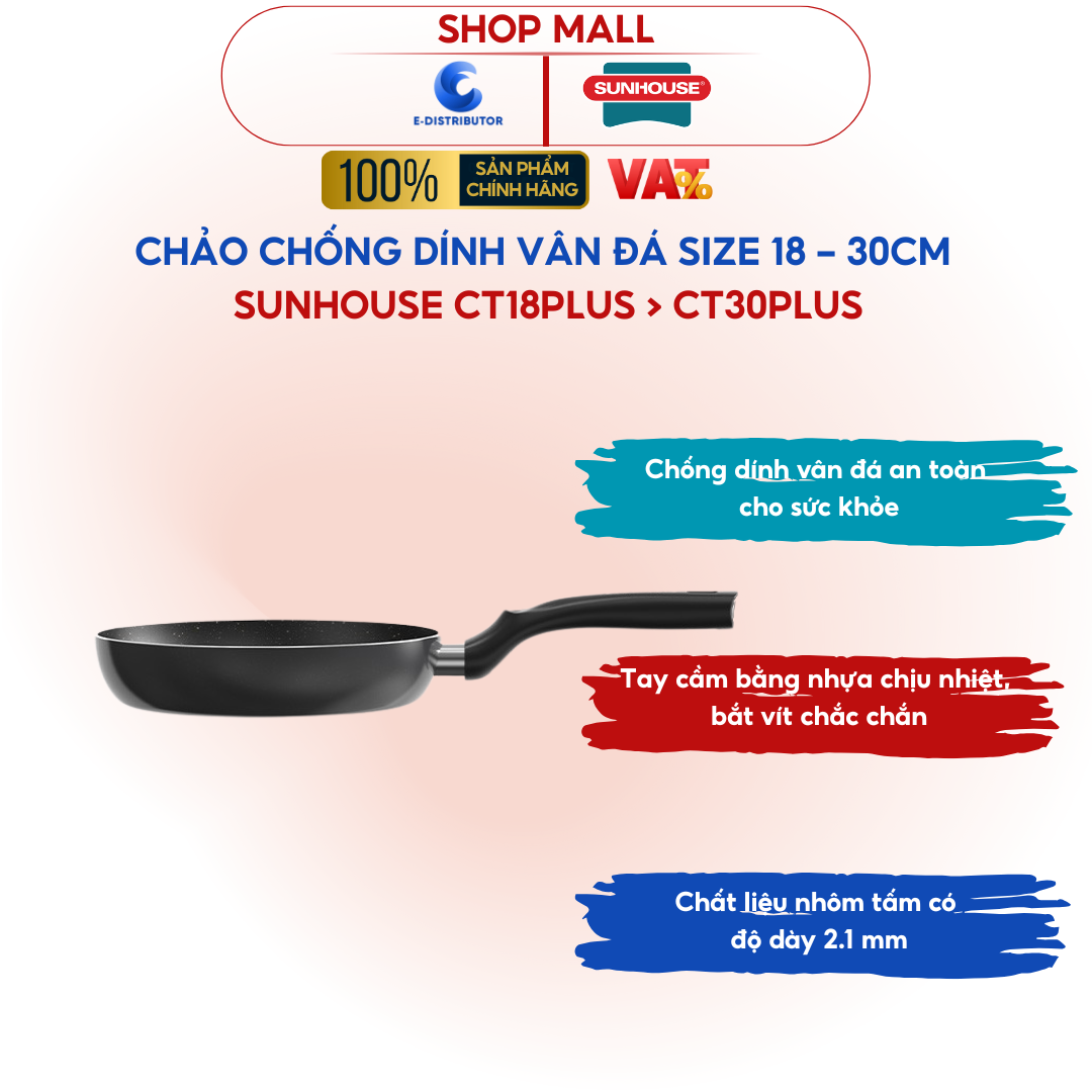 CHẢO CHỐNG DÍNH SUNHOUSE CT28 PLUS