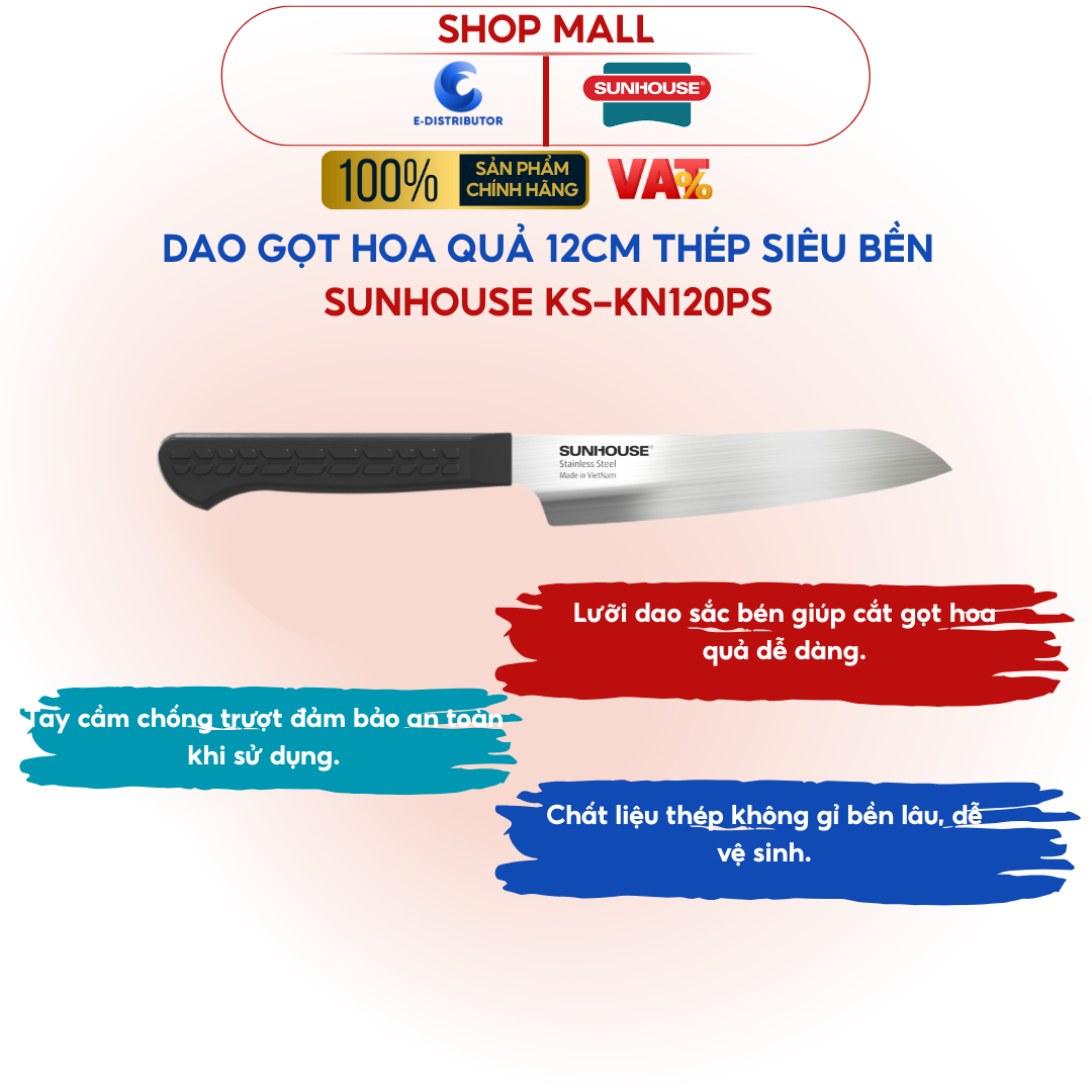 Dao gọt hoa quả 120 Sunhouse KS-KN120PS
