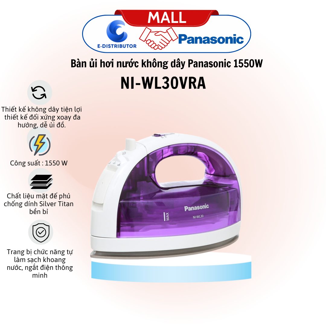 Bàn ủi hơi nước không dây Panasonic NI-WL30VRA 1550W
