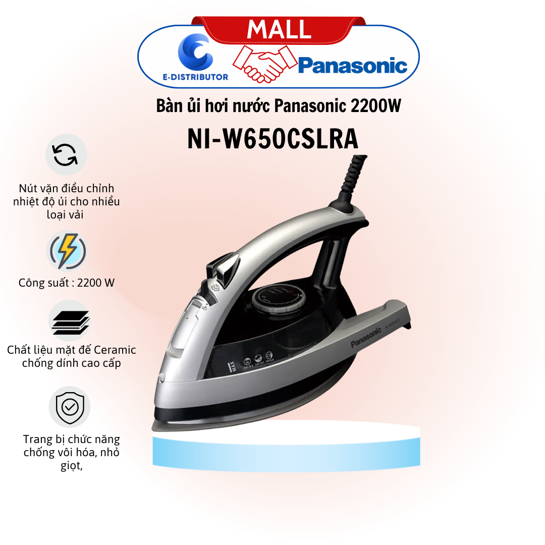Bàn ủi hơi nước Panasonic NI-W650CSLRA 2200W