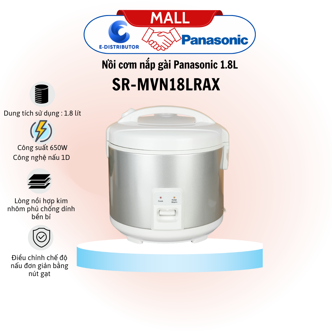 Nồi cơm nắp gài Panasonic SR-MVN18LRAX 1.8L