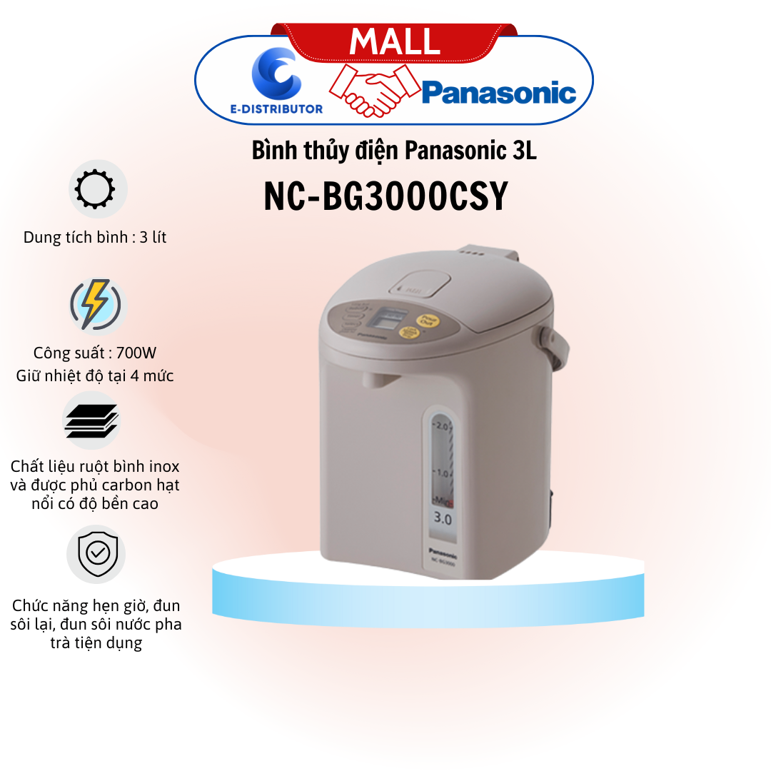 Bình thủy điện Panasonic NC-BG3000CSY 3L