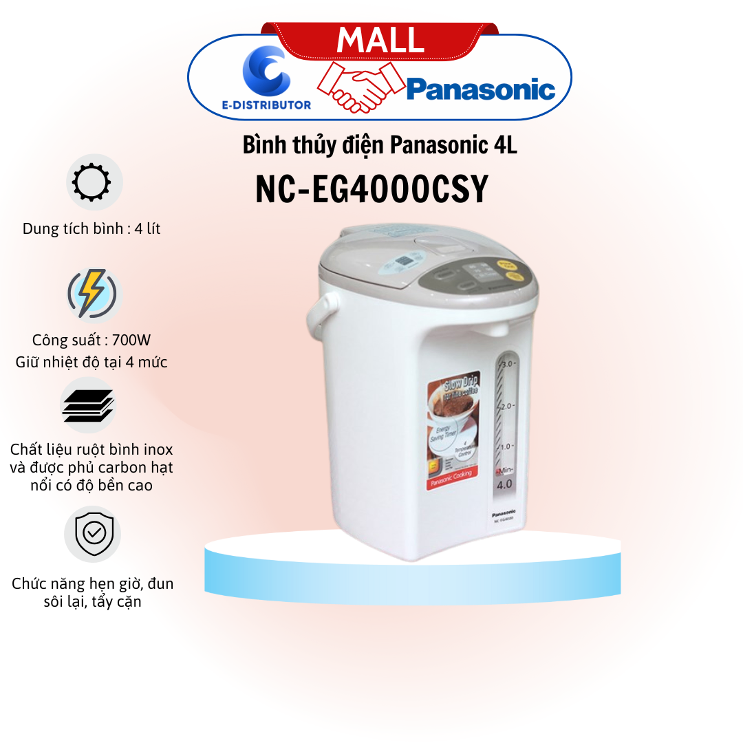 Bình thủy điện Panasonic NC-EG4000CSY 4L