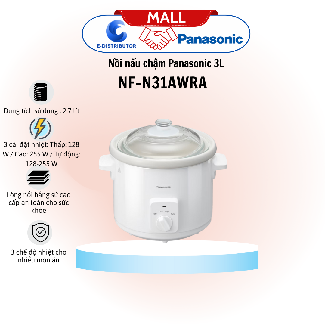 Nồi nấu chậm Panasonic NF-N31AWRA - 3L