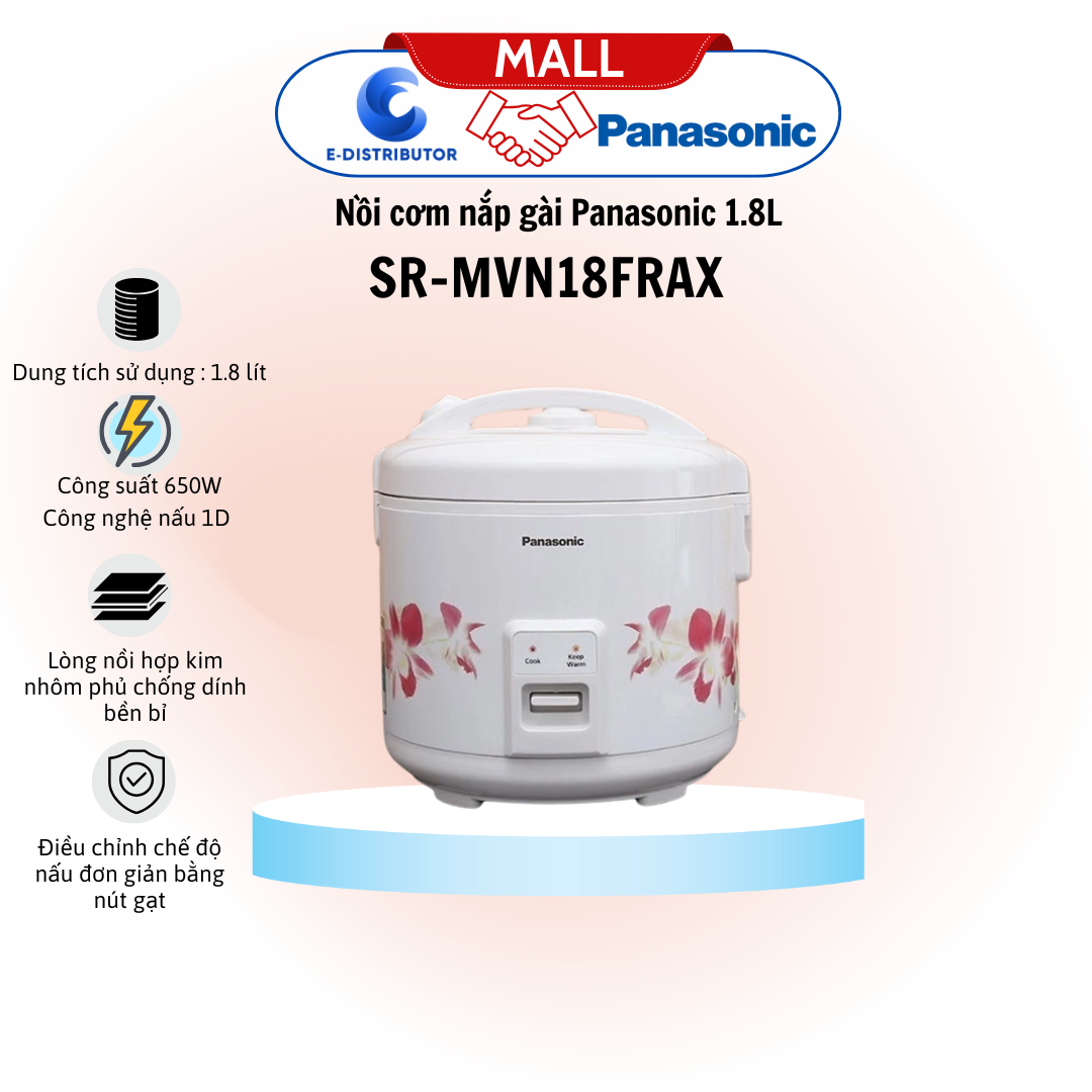 Nồi cơm nắp gài Panasonic SR-MVN18FRAX 1.8L