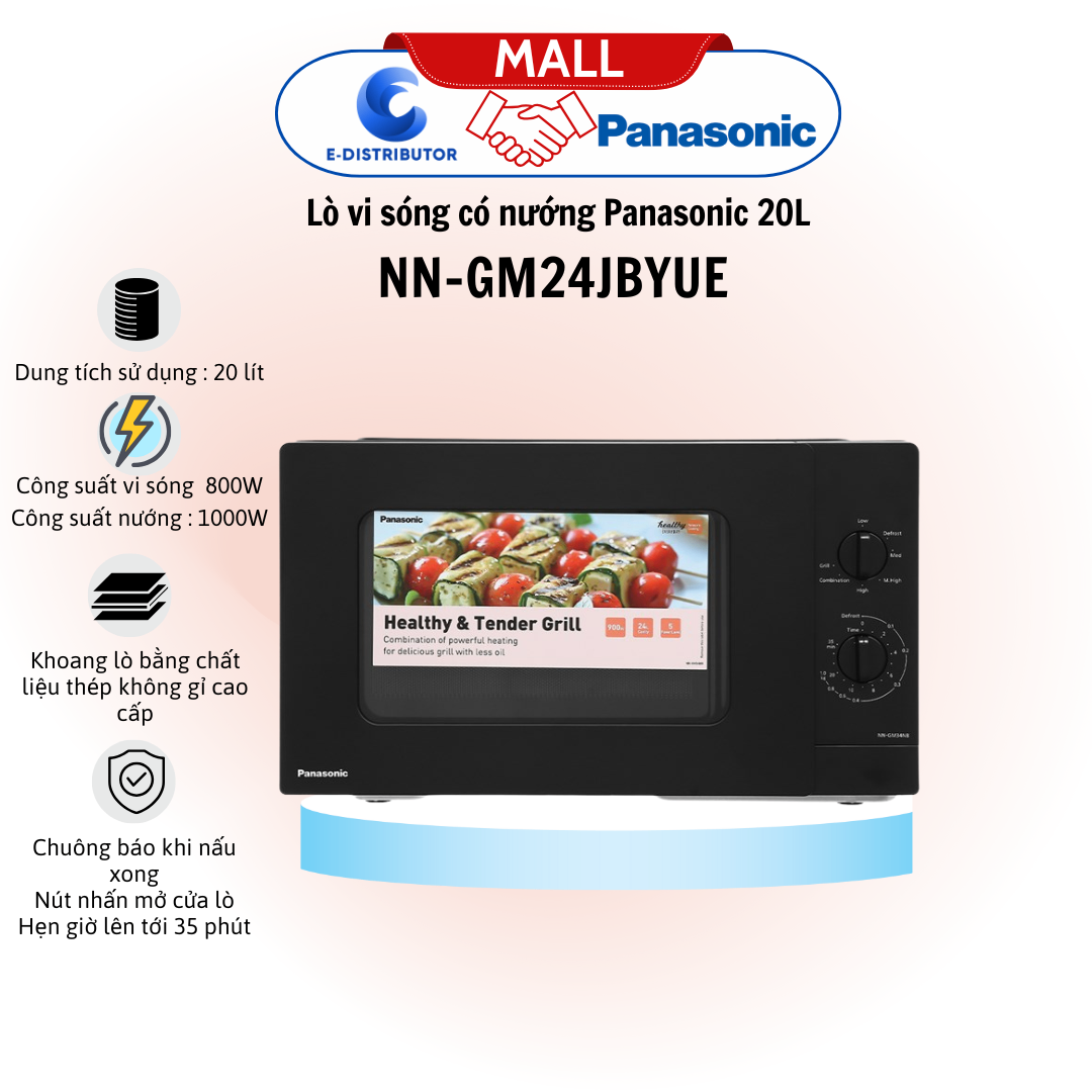 Lò vi sóng có nướng Panasonic NN-GM24JBYUE 20L