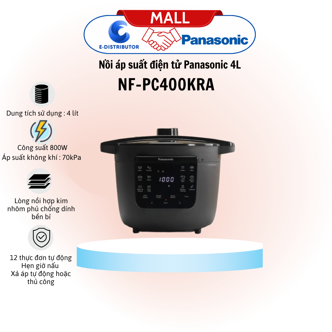 Nồi áp suất điện tử Panasonic NF-PC400KRA 4L