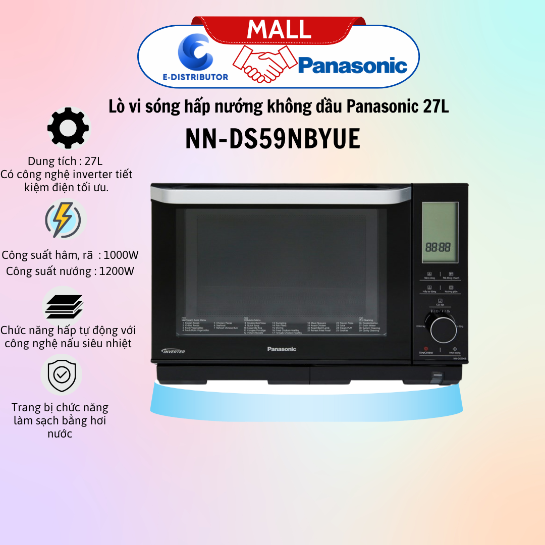 Lò vi sóng hấp nướng không dầu Panasonic NN-DS59NBYUE