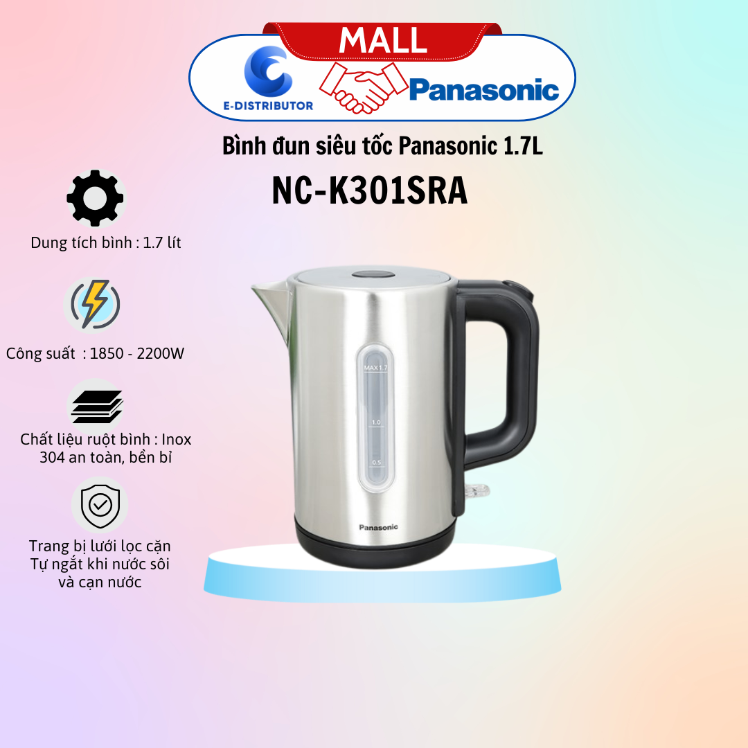 Bình đun siêu tốc Panasonic NC-K301SRA 1.7L