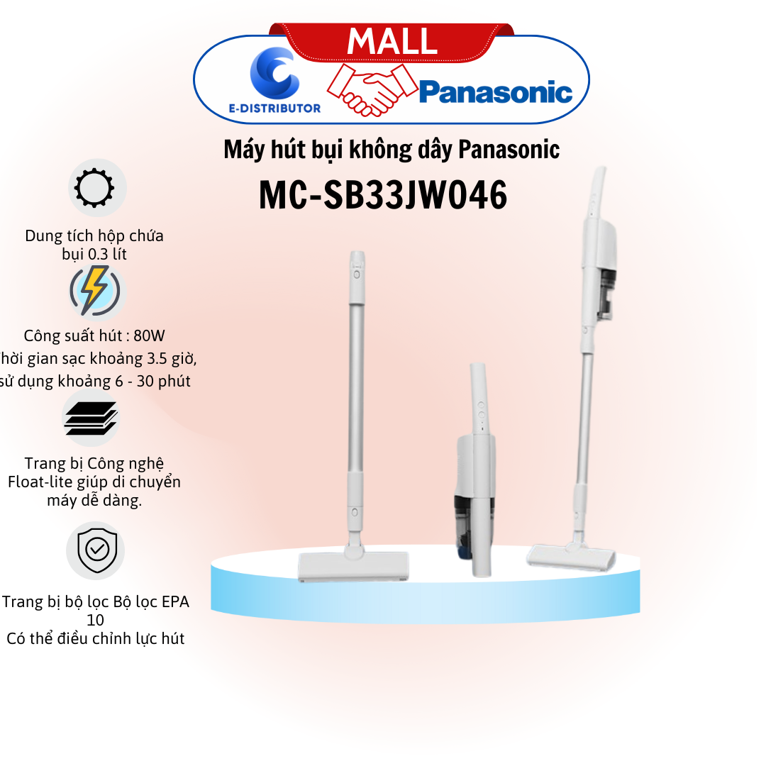 Máy hút bụi không dây Panasonic MC-SB33JW046