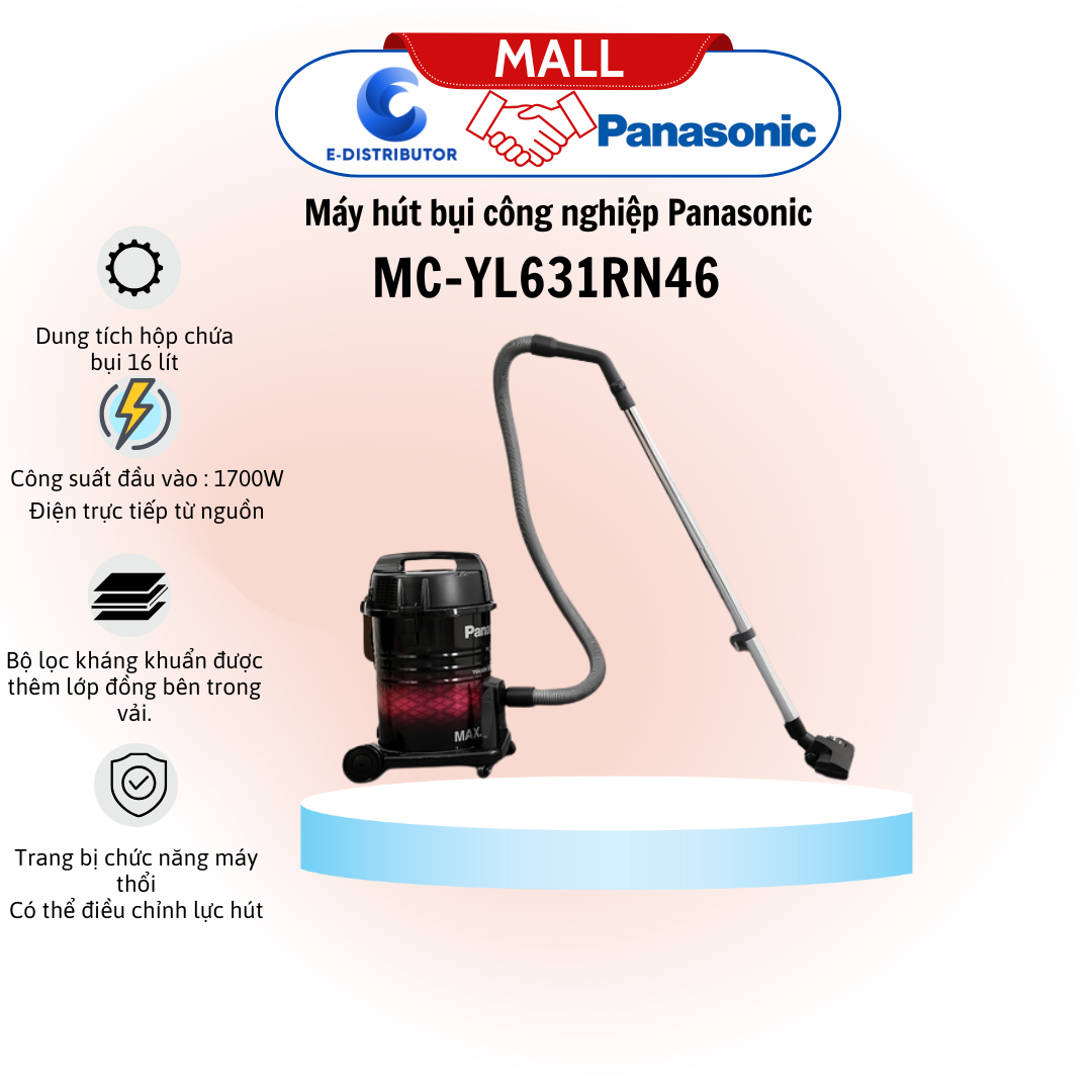 Máy hút bụi công nghiệp Panasonic MC-YL631RN46