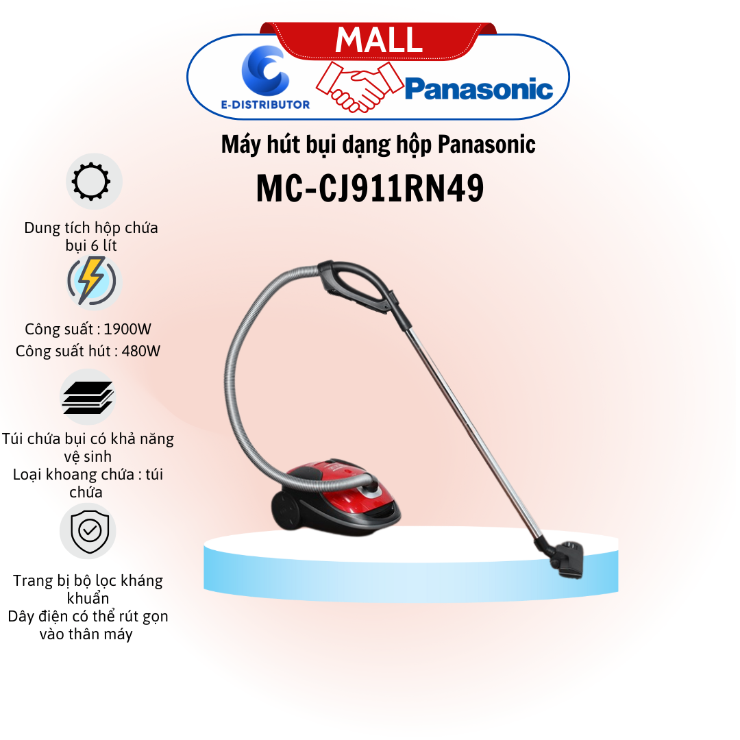 Máy hút bụi dạng hộp Panasonic MC-CJ911RN49