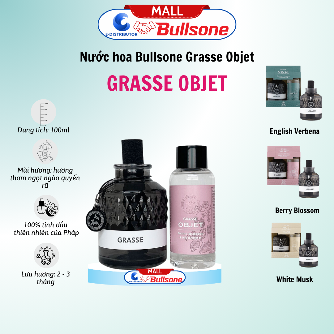 Nước Hoa Ô Tô Bullsone Grasse Objet White Musk (Xạ hương trắng) HQST76