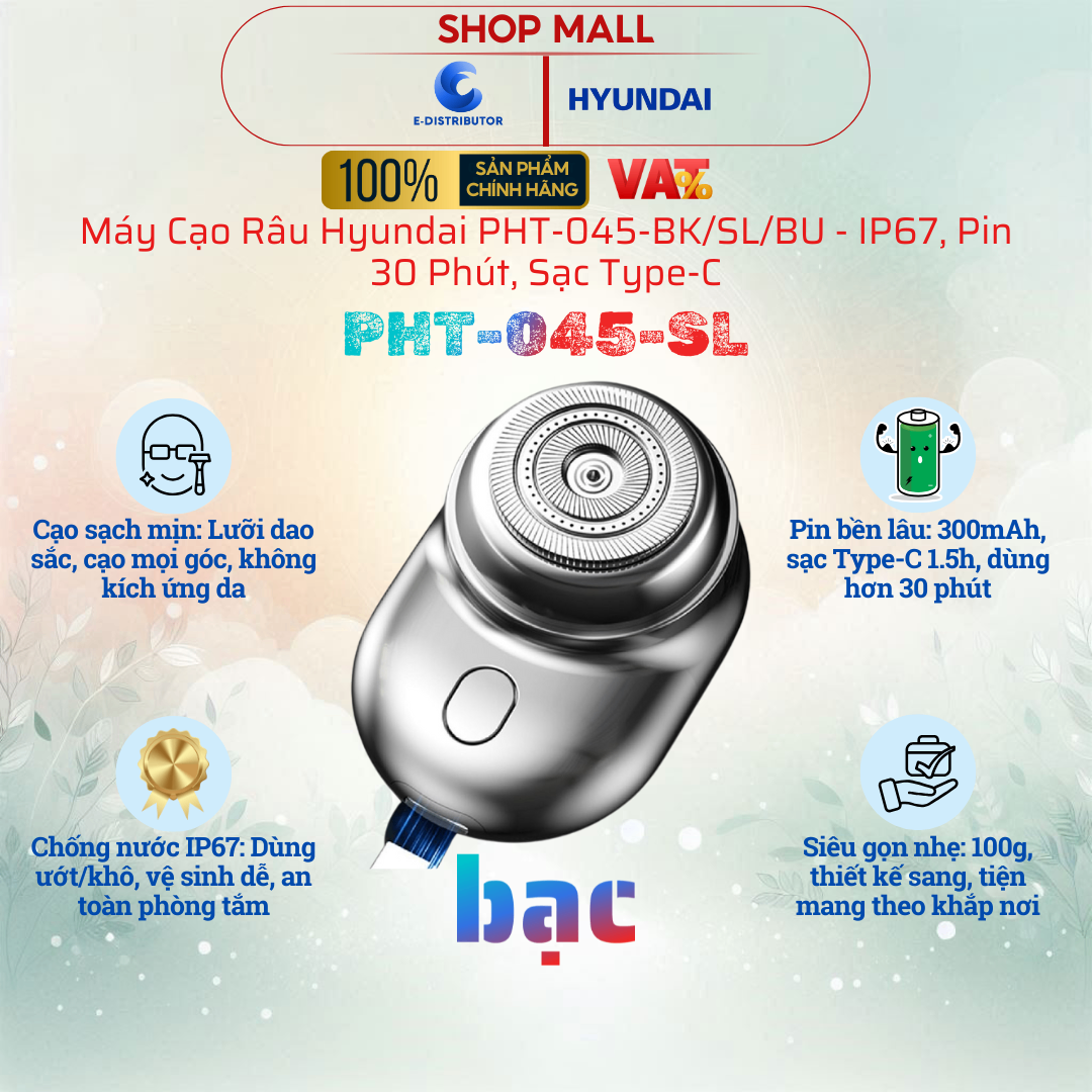 Máy cạo râu Hyundai Bạc - PHT-045-SL