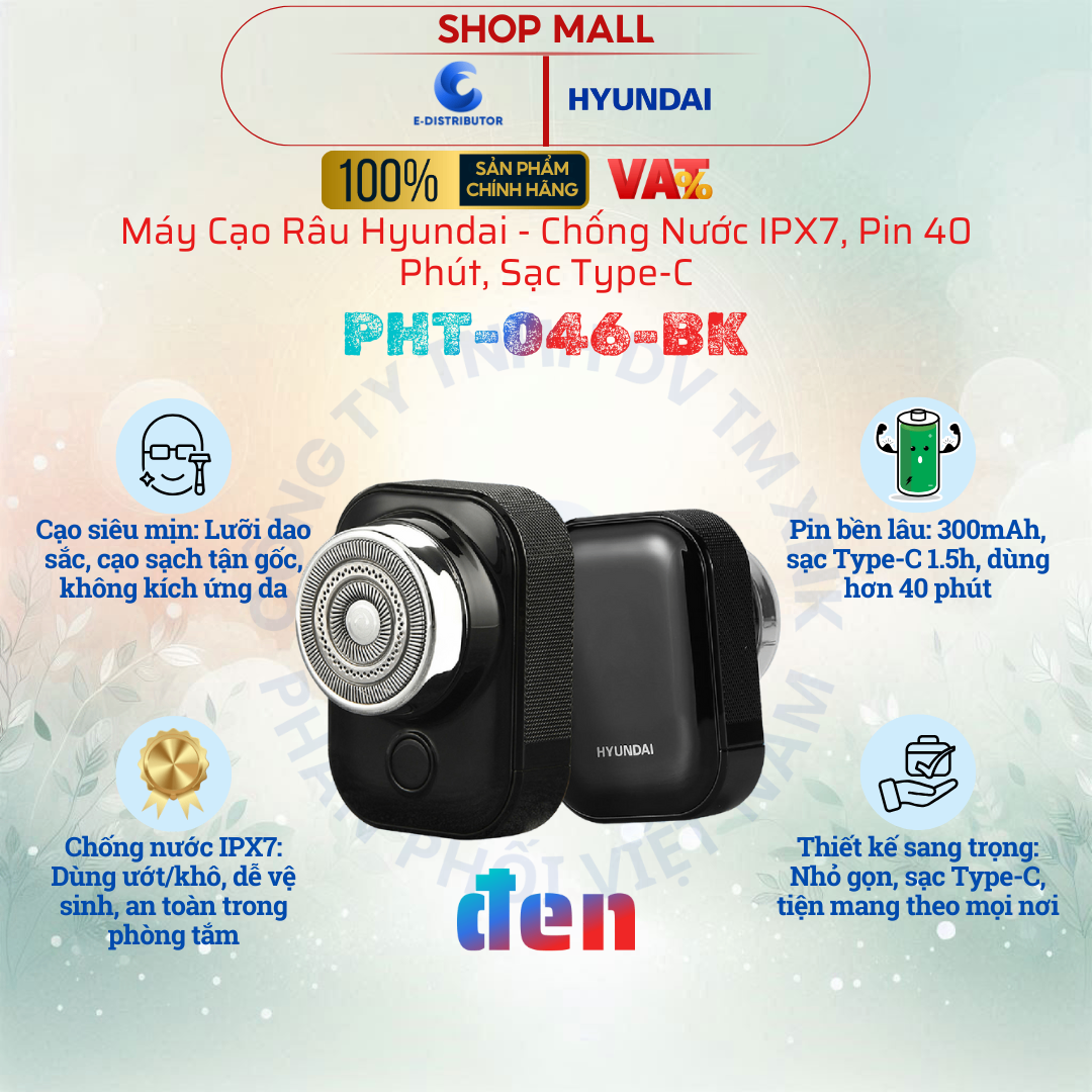 Máy cạo râu Hyundai Đen - PHT-046-BK