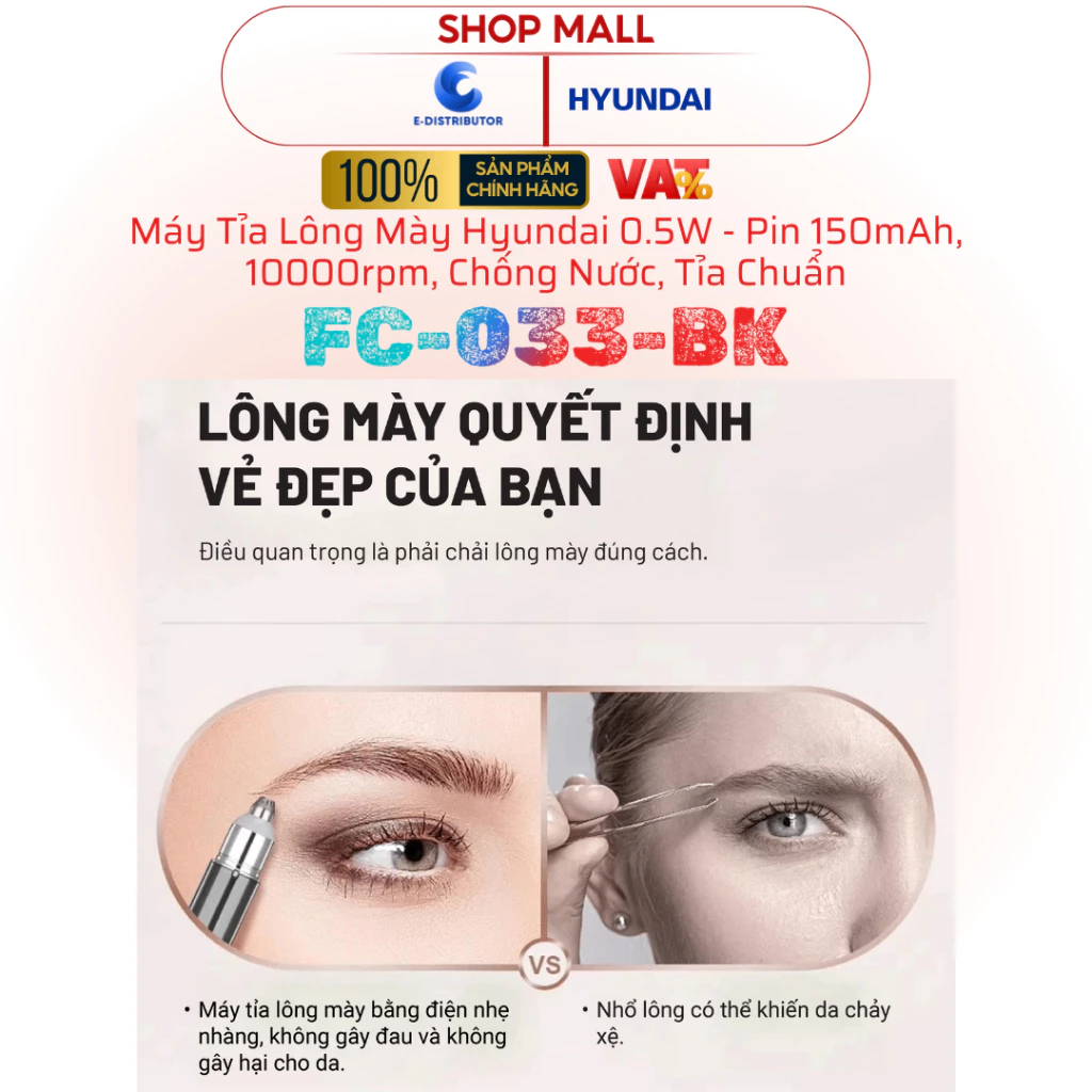 Máy tỉa lông mày Hyundai - FC-033-BK