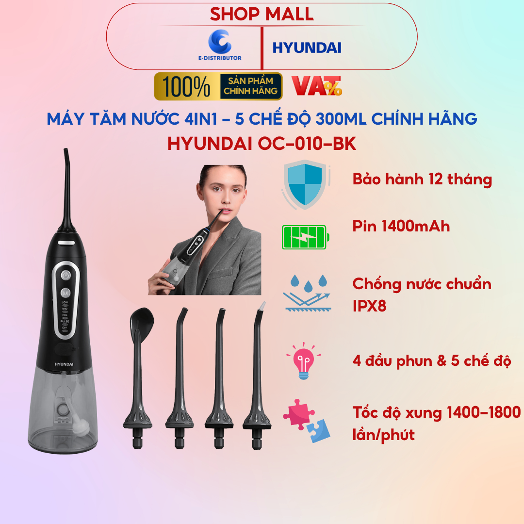 Tăm nước Hyundai Đen OC-010-BK