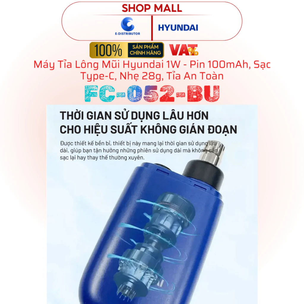 Máy tỉa lông mũi Hyundai - FC-052-BU