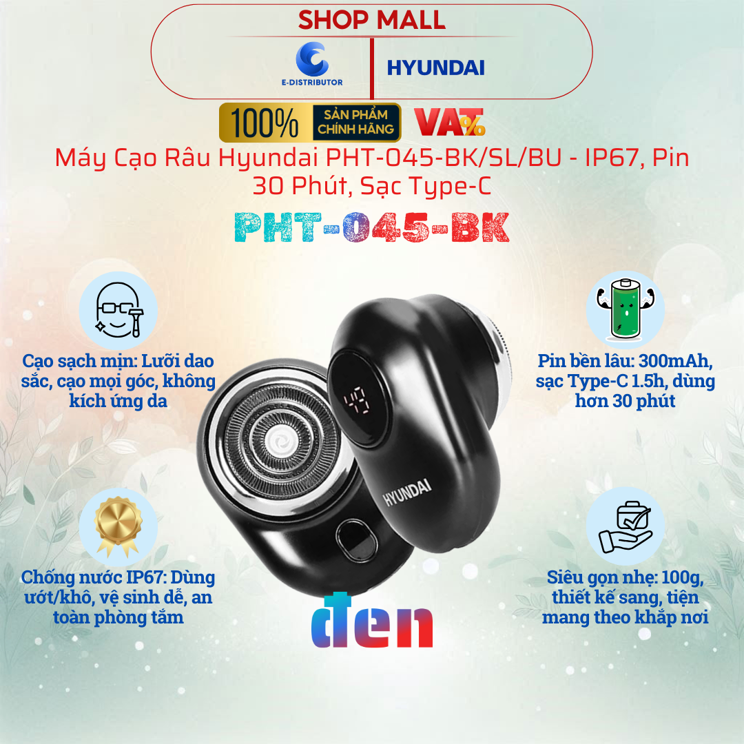 Máy cạo râu Hyundai Đen - PHT-045-BK