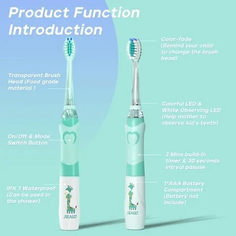 Bàn chải điện trẻ em Seago Xanh lá - SG-977-GREEN - Hàng chính hãng