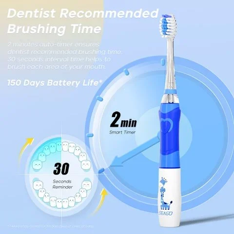 Bàn chải điện trẻ em Seago Xanh - SG-977-BLUE - Hàng chính hãng