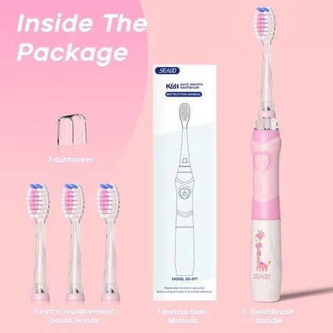 Bàn chải điện trẻ em Seago Hồng - SG-977-PINK - Hàng chính hãng