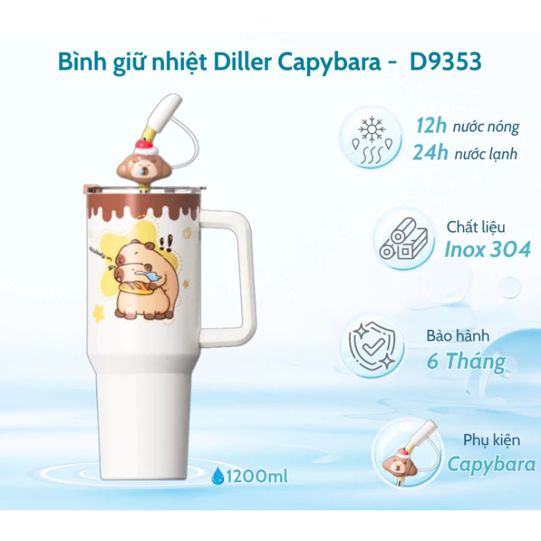 Bình giữ nhiệt Capybara 1200ml - D9353 - Hàng chính hãng