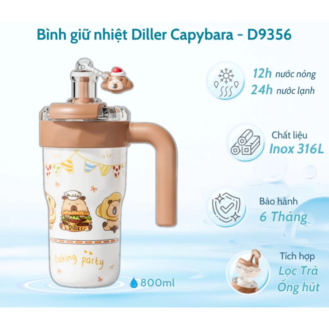 Bình giữ nhiệt Capybara 500ml - D9356 - Hàng chính hãng